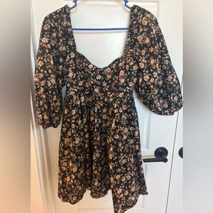 Alter’d State Floral Black and Cream Women's Dress Size Small